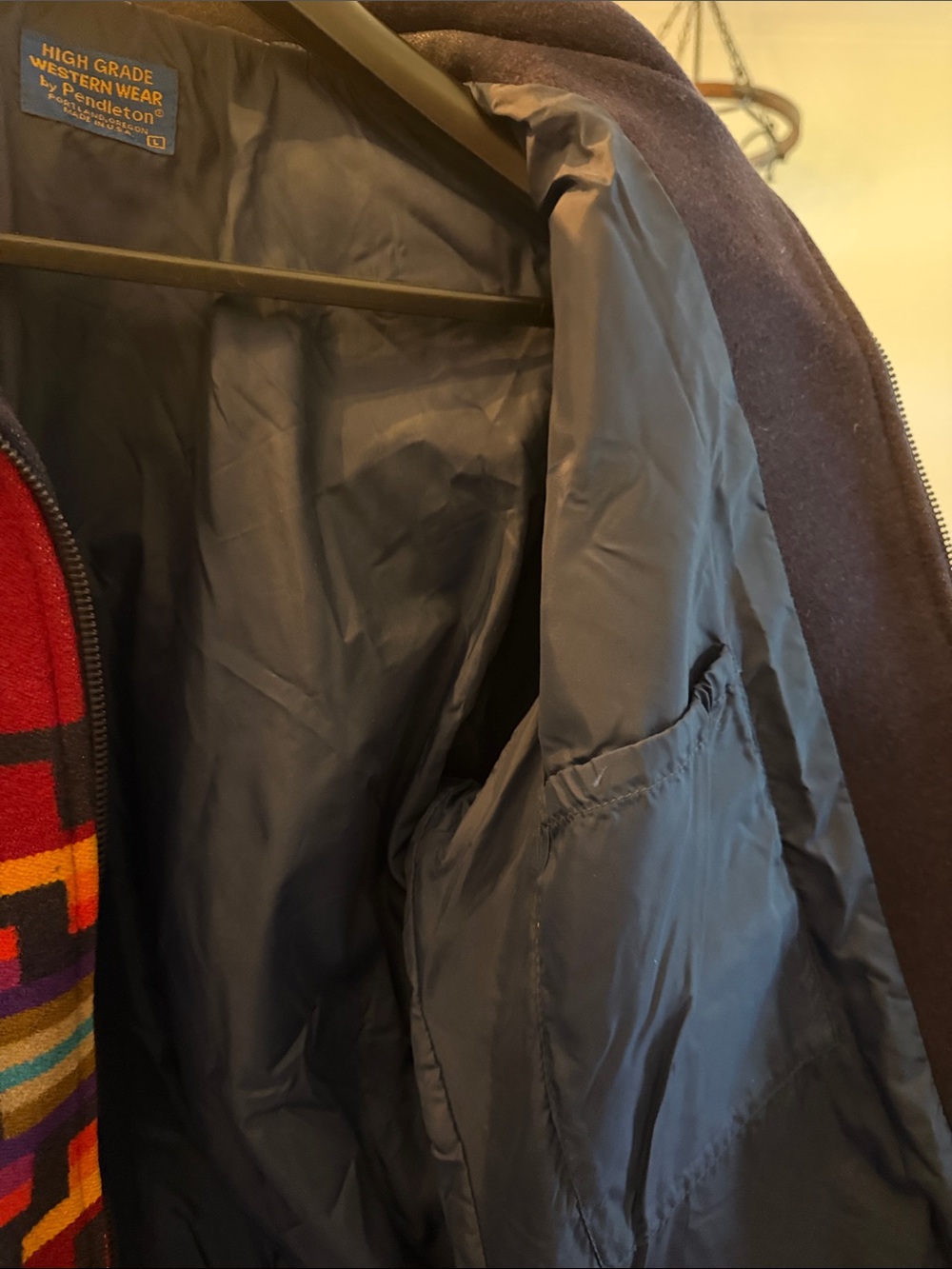 Pendleton Red Multicolor Native Pattern Bomber Jacket - Picture 4 of 7